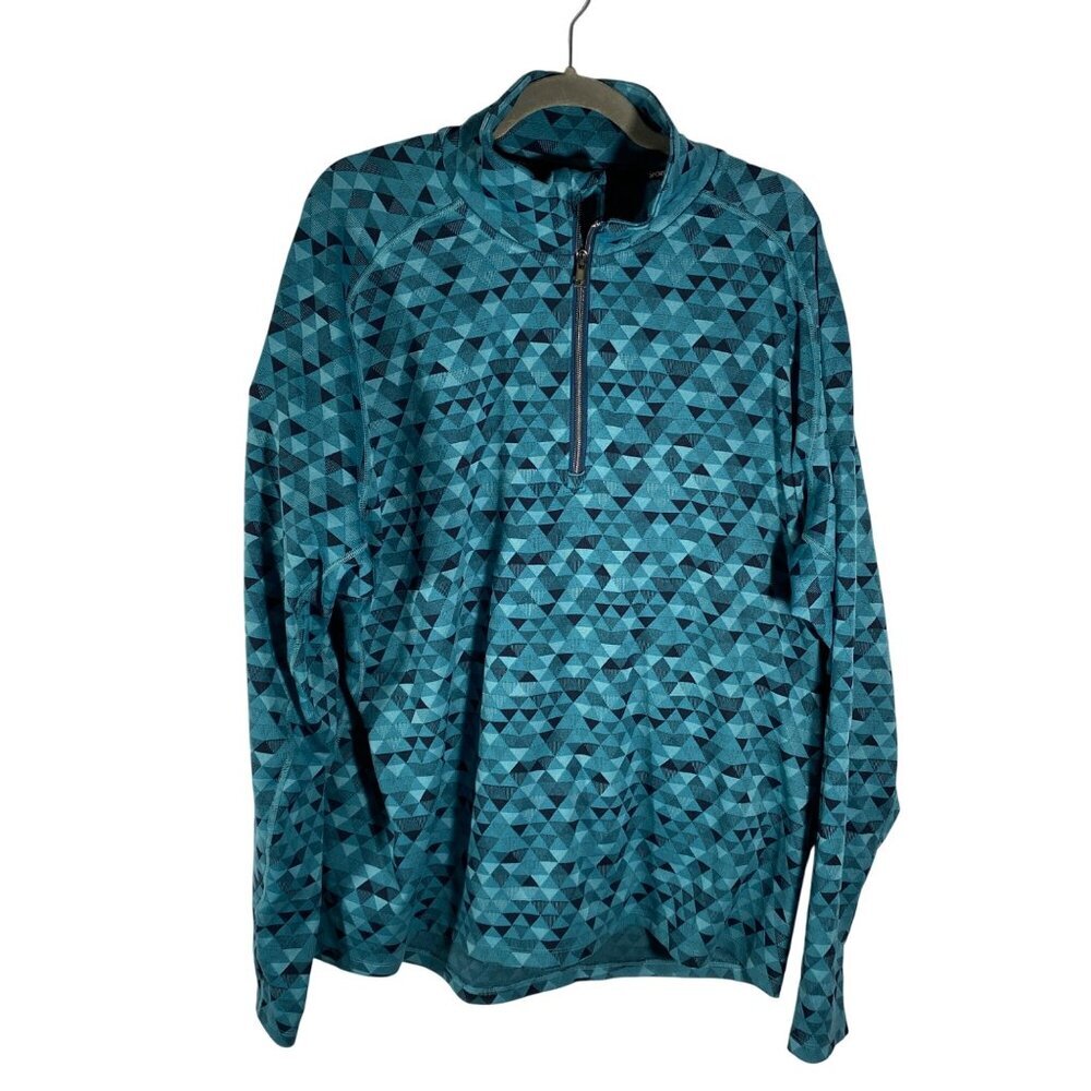 SportHill Mens XL Soft Stretch Jacquard Pullover XC Funnel Neck & Zip Closure